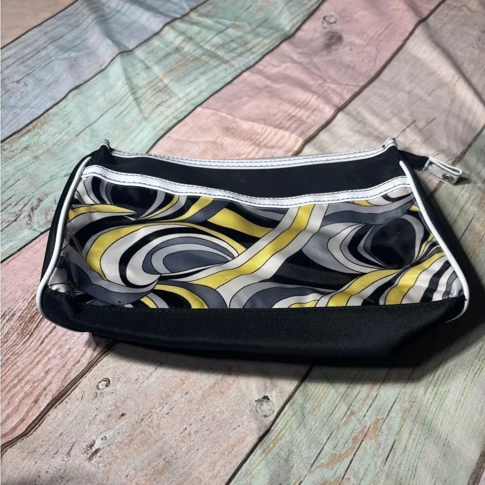 Lancôme Black and Yellow Swirl Cosmetic Pouch NWOT
